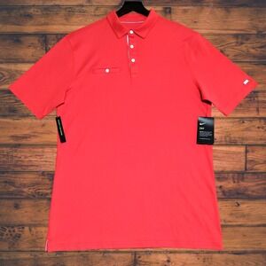 Nike DRI-FIt Golf Polo Habanero Red Mens MEDIUM TALL Standard Fit AT8940-634 NEW